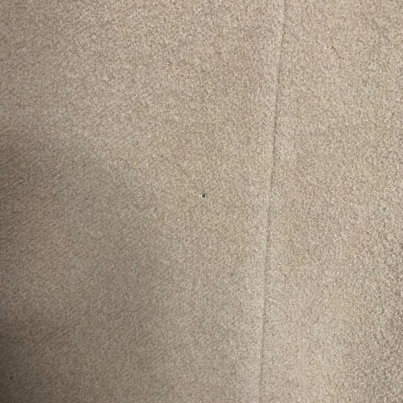 Flawed Anne Klein II Camel Coat Wool Black Velvet Collar Button Up Womens Size 6 - Picture 9 of 14